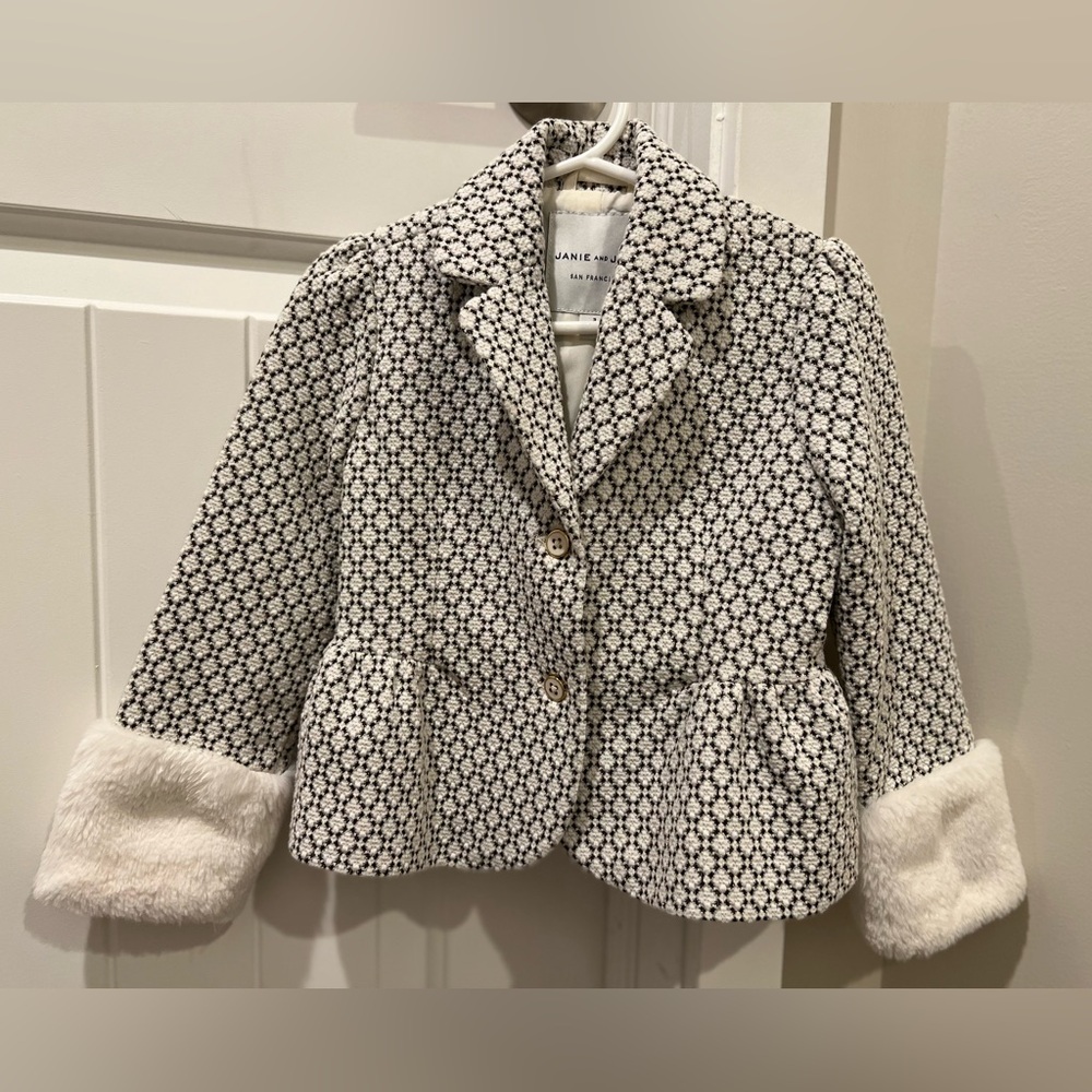 Black, white and gold Janie and Jack little girls jacket, size 3